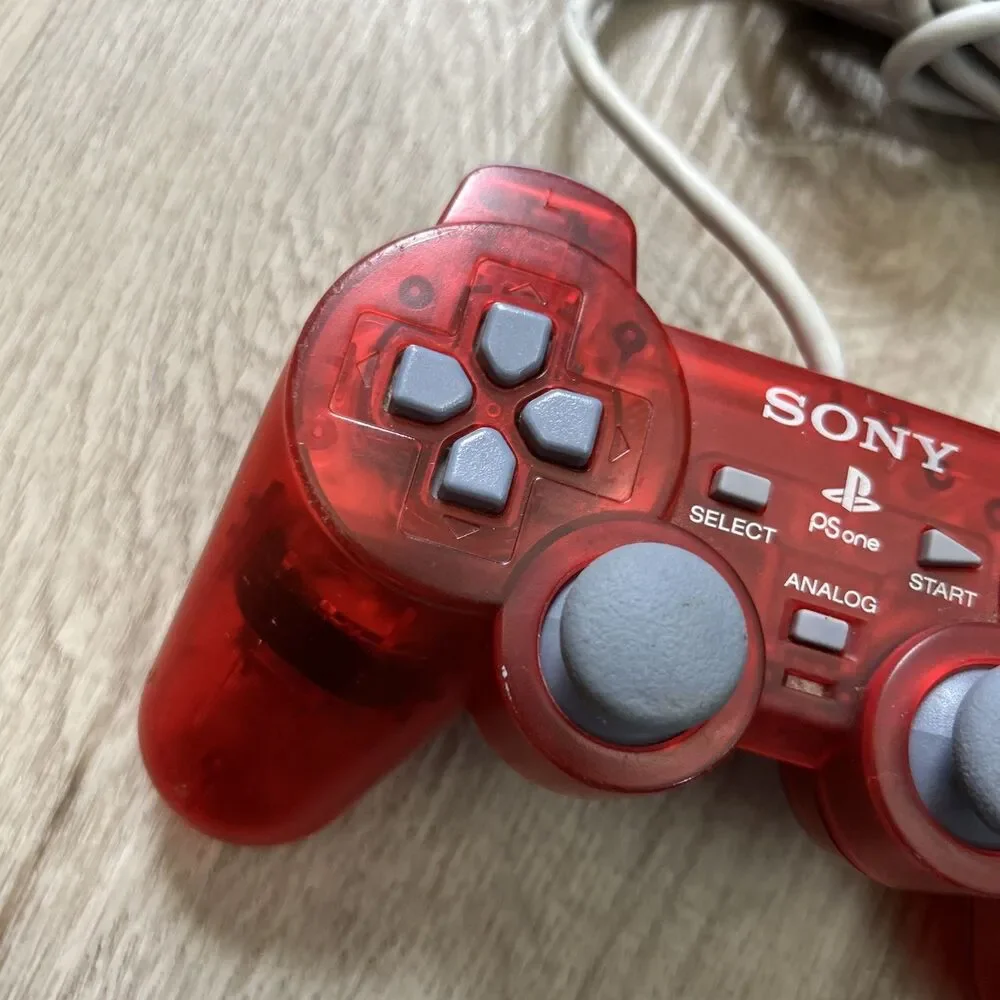 Sony PlayStation One PSOne PS1 Analog Controller DualShock Red SCPH-110 Tested